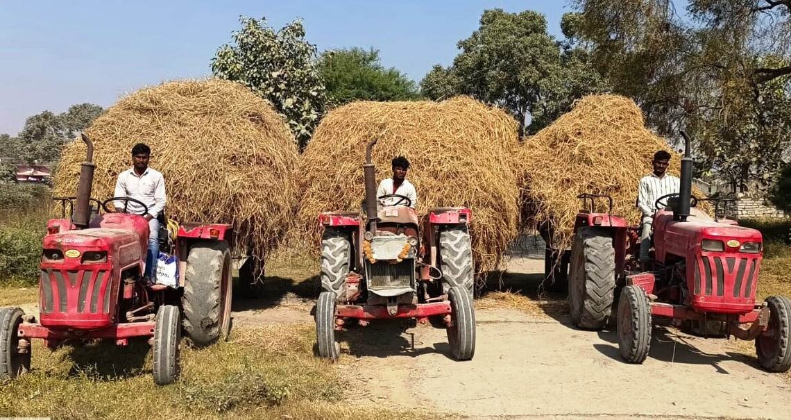 जिले के विभिन्न गौठानों में ट्रैक्टरों के माध्यम से बड़ी संख्या में लोग कर रहे पैरादान