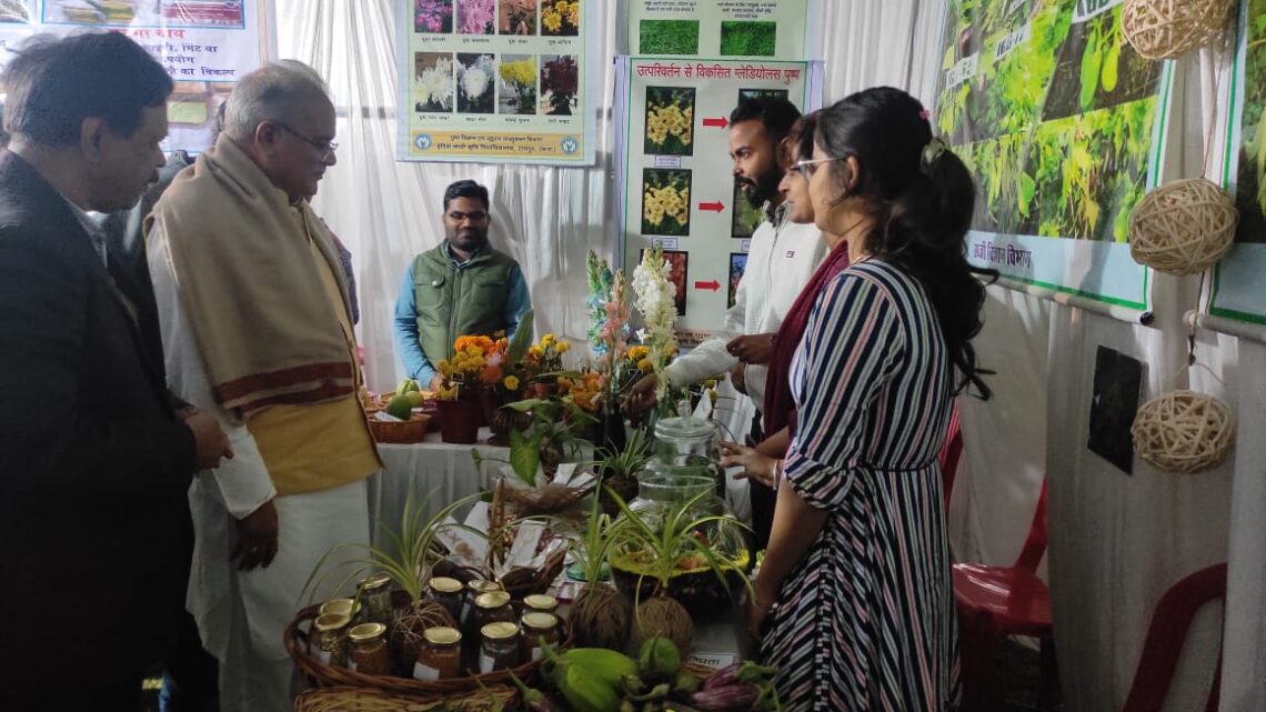 गांधी उद्यान प्रदर्शनी में आर व्ही. एस. कृषि महाविद्यालय, बेमेतरा को विशेष सराहना