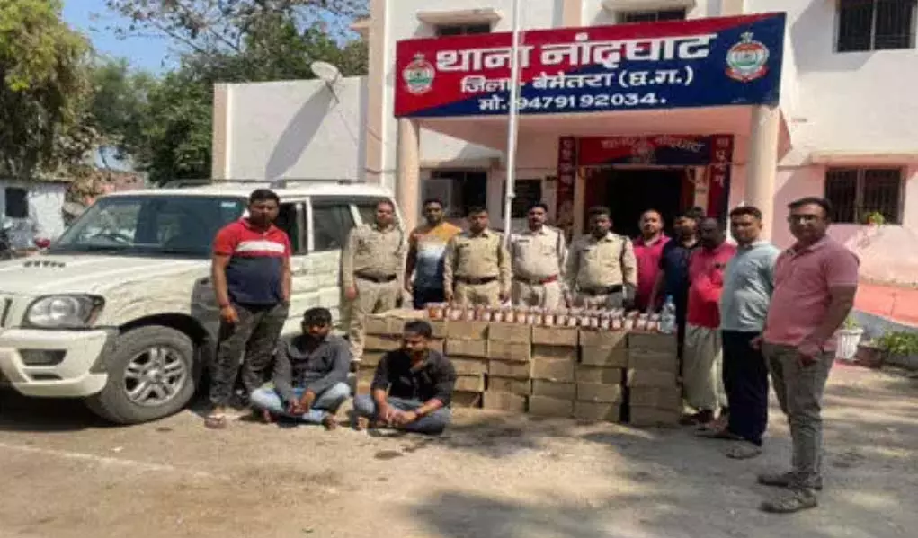 CRIME NEWS : स्कॉर्पियो से शराब का जखीरा जब्त, दो तस्कर गिरफ्तार….