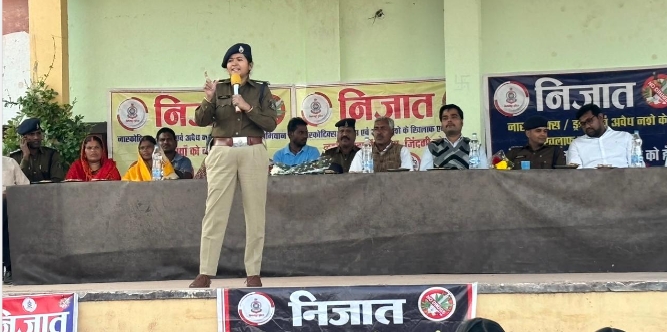 बिलासपुर : हिर्री पुलिस द्वारा निजात अभियान के तहत ग्राम सकर्रा में किया गया जागरुकता कार्यकम