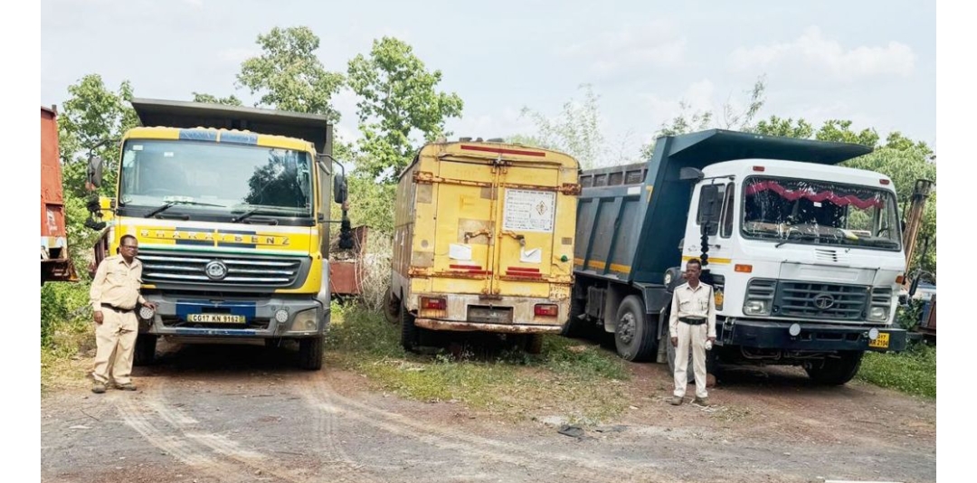 अवैध गौण खनिज परिवहन करते 7 वाहन जब्त