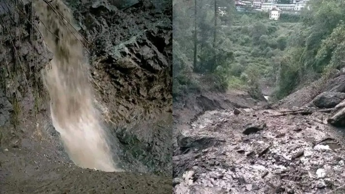 हिमाचल प्रदेश के डमराली में देर रात बादल फटने और तेज बारिश से कई इलाकों में बाढ़..