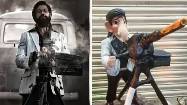 KGF के रॉकी की तरह गन चलाते दिखे गणपति, लोग बोले- भगवान को तस्कर और अपराधी क्यों दिखाया