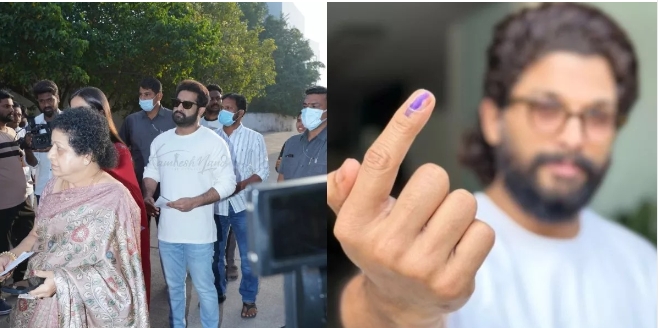 Telangana Elections 2023: लाइन में लगकर अल्लू अर्जुन और जूनियर NTR ने डाला वोट, इन स्टार्स ने भी किया मतदान