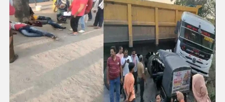 बालको क्षेत्र में एक बार फिर ट्रेलर और ऑटो में हुई भिड़ंत,दुर्घटना में सवार लोग घायल