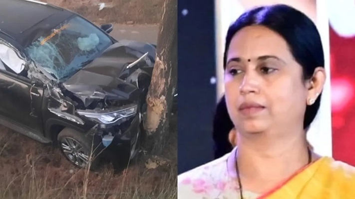 कर्नाटक की मंत्री लक्ष्मी हेब्बालकर की कार का हुआ एक्सीडेंट कर्नाटक की मंत्री लक्ष्मी हेब्बालकर की कार का हुआ एक्सीडेंट