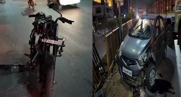 शराबी कार चालकों ने बुलेट सवार परिवार को मारी टक्कर, मासूम गंभीर शराबी कार चालकों ने बुलेट सवार परिवार को मारी टक्कर, मासूम गंभीर
