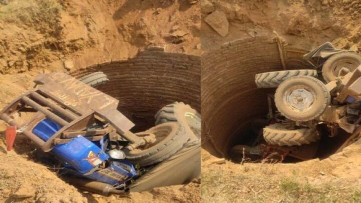ट्राली सहित कुएं में गिरा ट्रैक्टर, एक की मौत, चालक ने कूदकर बचाई जान