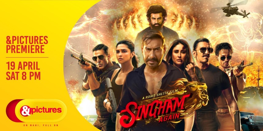 फुल-ऑन एक्शन के लिए हो जाइए तैयार; ‘सिंघम अगेन’ का प्रीमियर हो रहा है एंड पिक्चर्स पर, शनिवार 19 अप्रैल रात 8 बजे फुल-ऑन एक्शन के लिए हो जाइए तैयार; ‘सिंघम अगेन’ का प्रीमियर हो रहा है एंड पिक्चर्स पर, शनिवार 19 अप्रैल रात 8 बजे