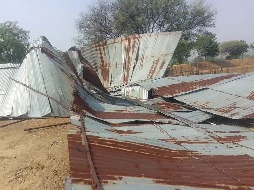 आंधी-तूफान से मुरली में गौशाला को भारी नुकसान आंधी-तूफान से मुरली में गौशाला को भारी नुकसान