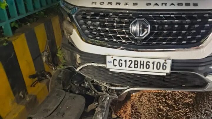 कोरबा में तेज रफ्तार कार ने बाइक सवार को ठोकर मारी, शराबी चालक फरार