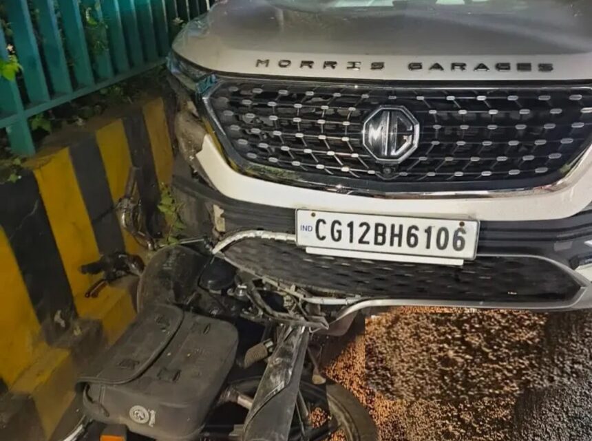 कोरबा में तेज रफ्तार कार ने बाइक सवार को ठोकर मारी, शराबी चालक फरार कोरबा में तेज रफ्तार कार ने बाइक सवार को ठोकर मारी, शराबी चालक फरार