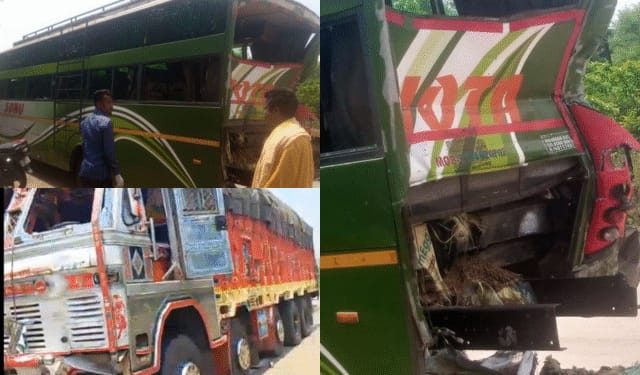ट्रक और बस में जोरदार टक्कर, 23 घायल, 10 की हालत गंभीर ट्रक और बस में जोरदार टक्कर, 23 घायल, 10 की हालत गंभीर