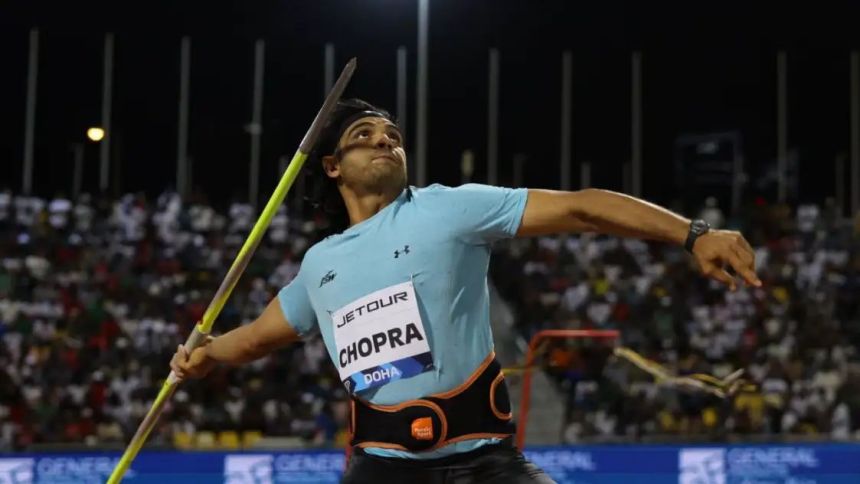 नीरज चोपड़ा ने 90.23 मीटर थ्रो के साथ बनाया रिकॉर्ड, दोहा में पहली बार रचा इतिहास नीरज चोपड़ा ने 90.23 मीटर थ्रो के साथ बनाया रिकॉर्ड, दोहा में पहली बार रचा इतिहास